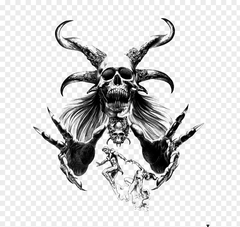 Skull Monster Painted Line Drawing FIG. Medusa Eurydice Heracles Imaginistix Centaur PNG