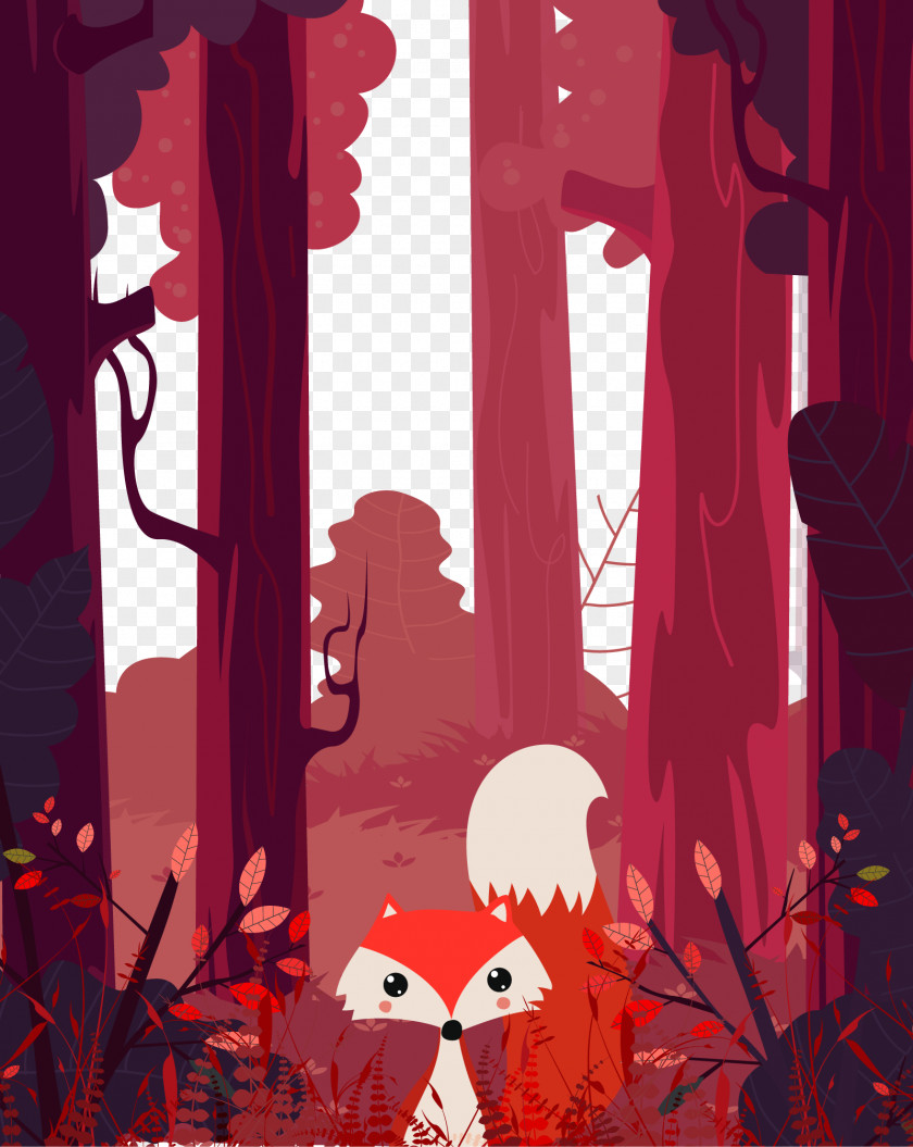 Jungle Fox Visual Arts Poster Illustration PNG