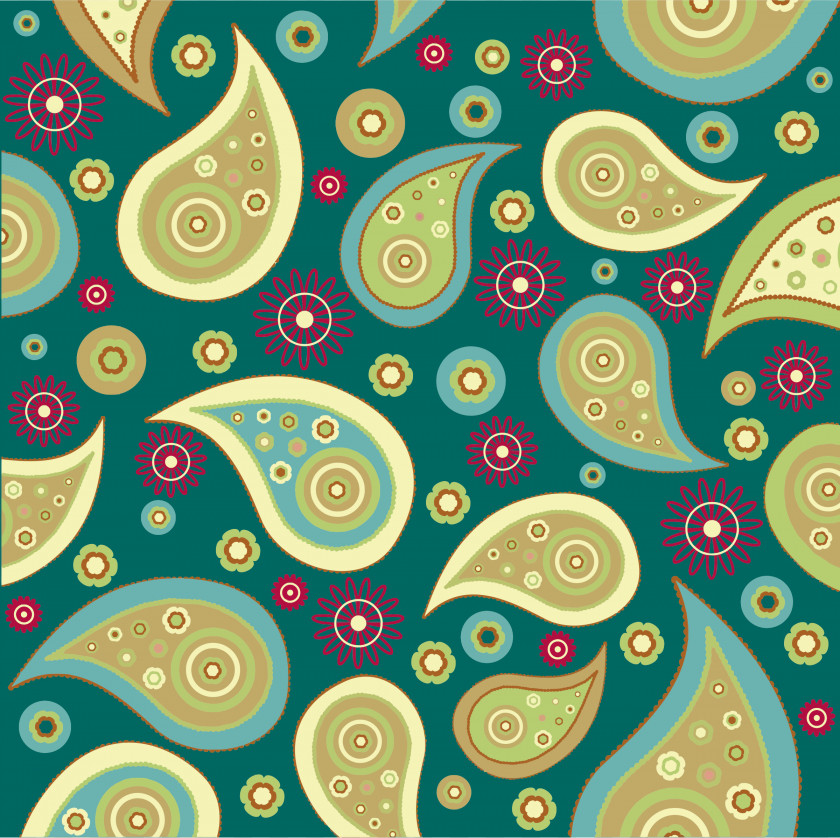 Pattern Paisley Blue-green PNG