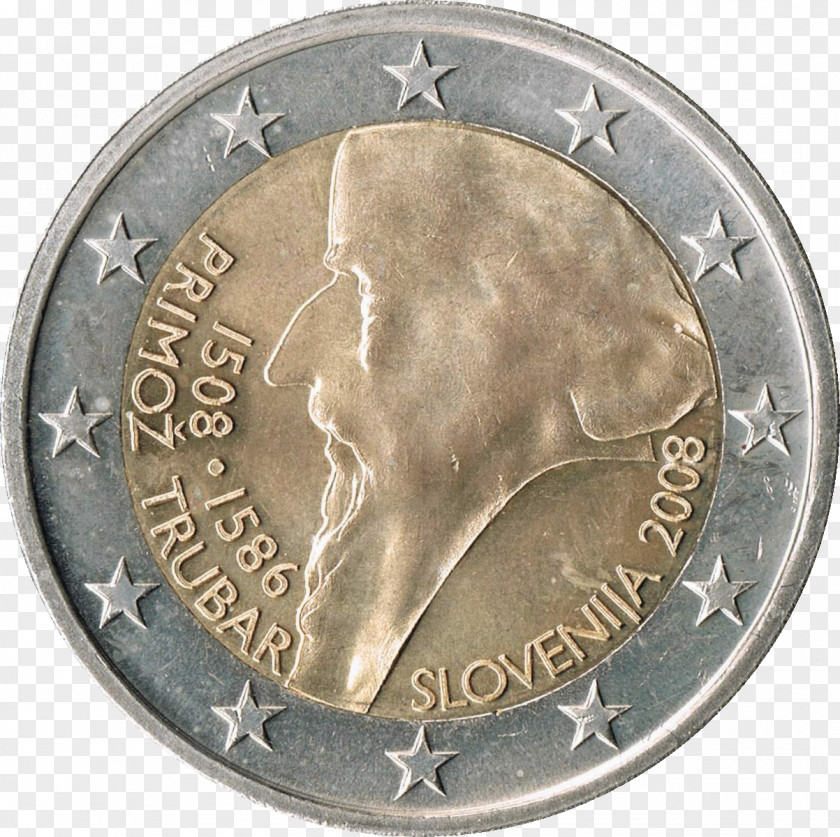 Commemorative Coin 2 Euro Coins Slovenia PNG