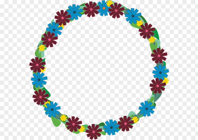 Flower Wreath Blue Clip Art PNG