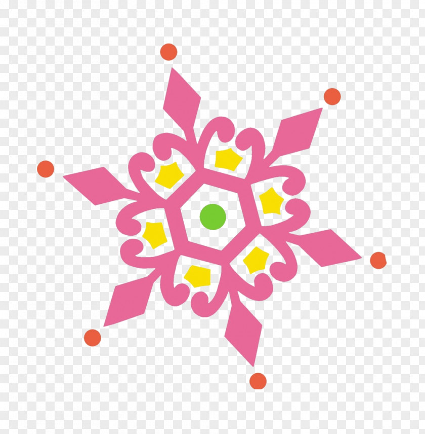 Pink Snowflake Decoration Clip Art PNG