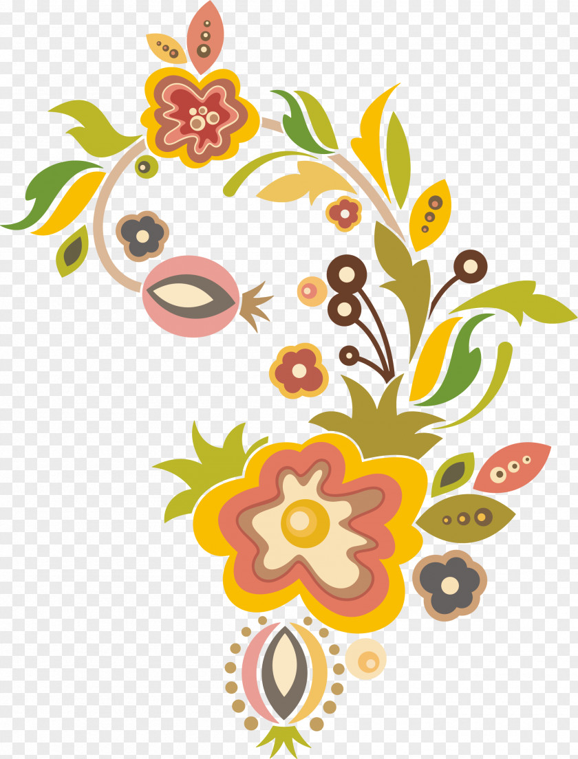 Dream Colorful Flowers Floral Design Clip Art PNG