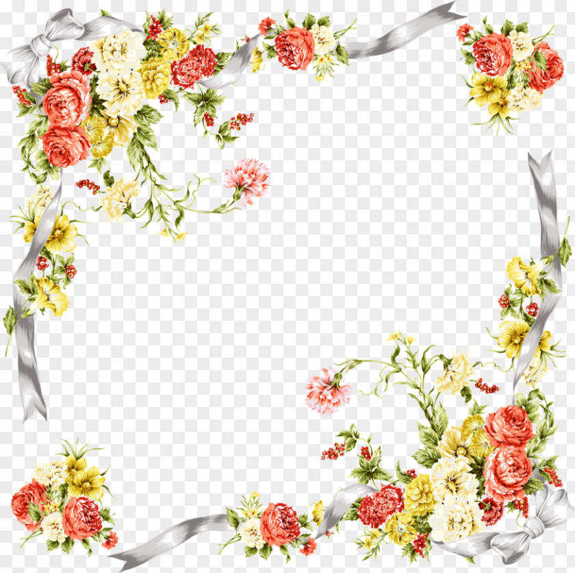 Florals Flower Picture Frames Clip Art PNG