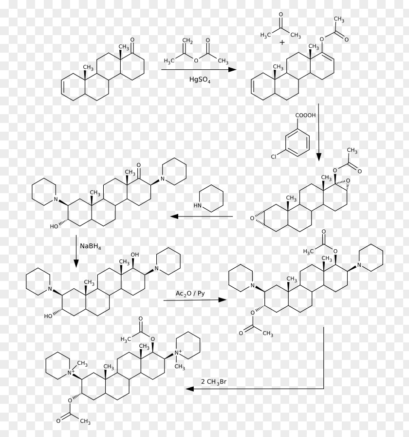 Pancuronium Bromide Chemical Synthesis Neuromuscular-blocking Drug Chemistry PNG