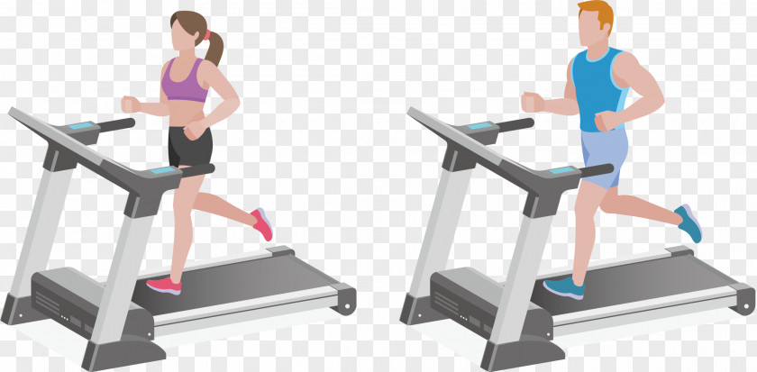 Vector Treadmill Exercise Men And Women Fitness Centre Physical Machine PNG