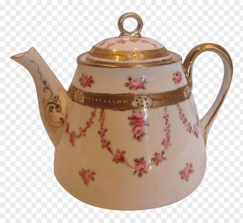 Hand Painted Teapot Kettle Demitasse Teacup PNG