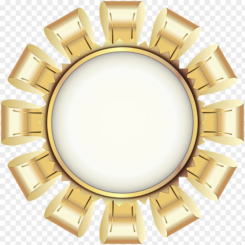 Mirror Brass Gold Circle PNG