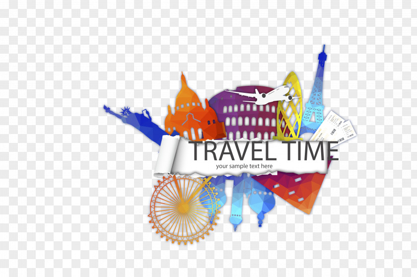 Creative Travel Time Illustrator Vector Material Wallpaper PNG
