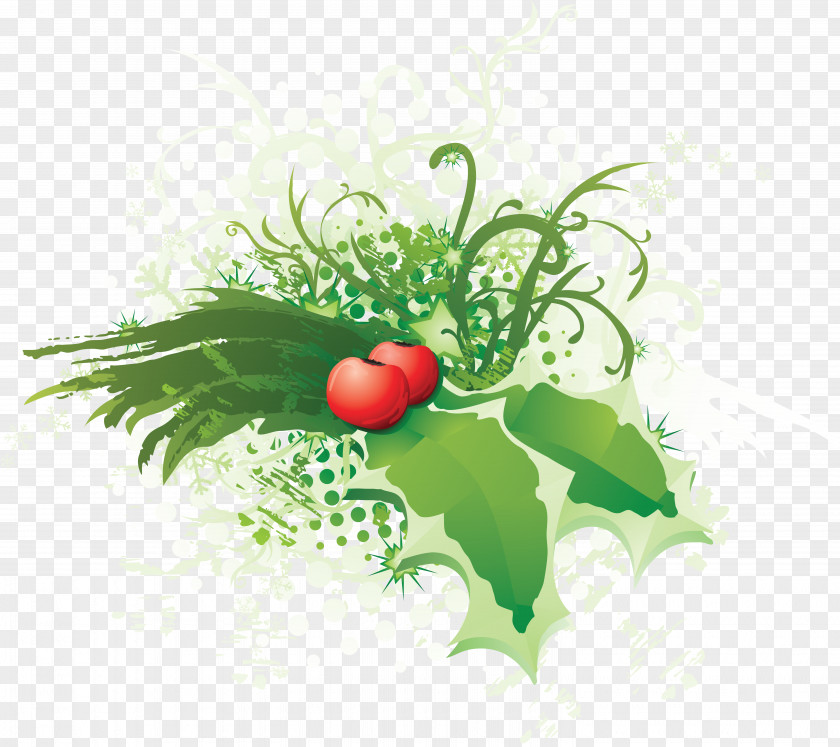 HOLLY Christmas Santa Claus Clip Art PNG