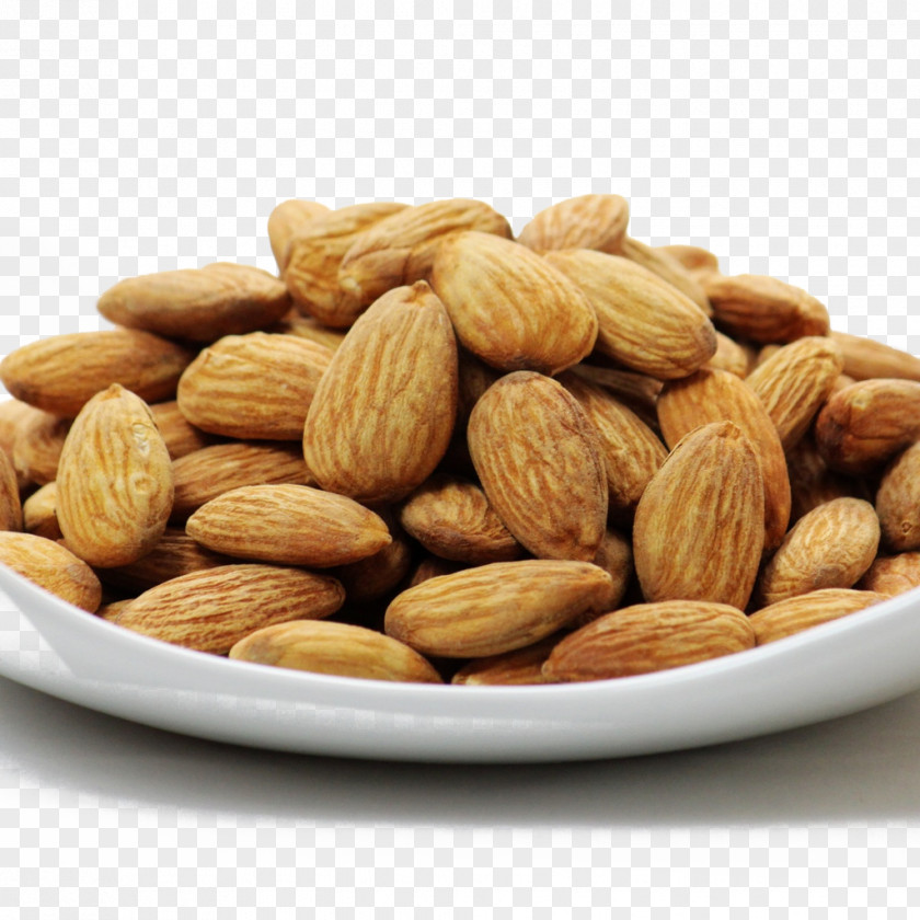 A Plate Of Almonds Nut Almond Apricot Kernel Eating Food PNG