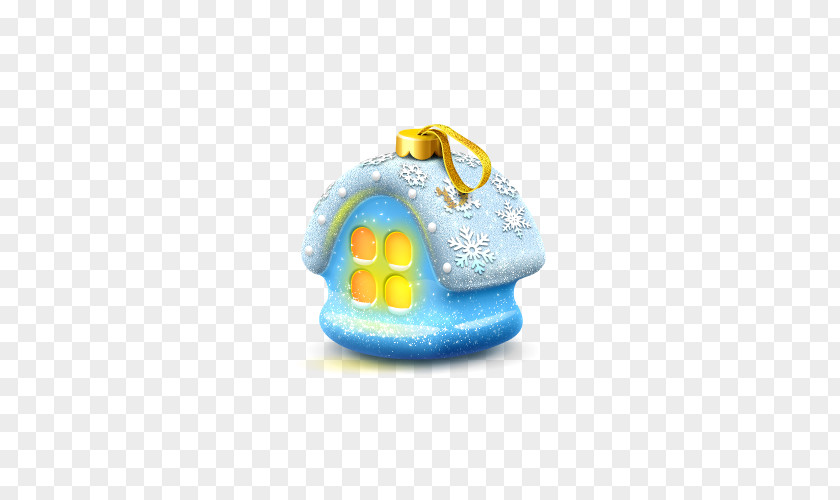 Christmas Decoration Blue Cabin House Villa Building Icon PNG