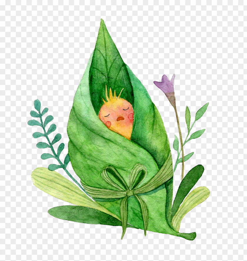 Leaves Baby Watercolor Painting Shower Illustration PNG
