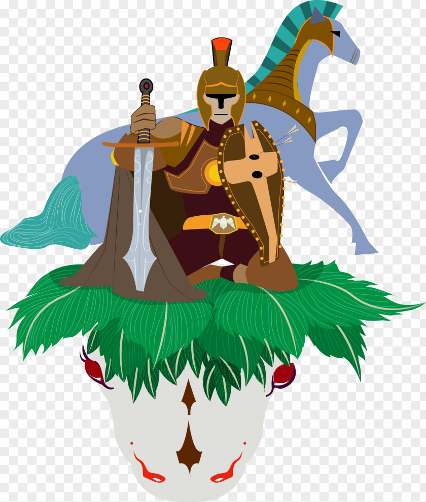 Cartoon Knight Illustration Clip Art Tree Legendary Creature PNG