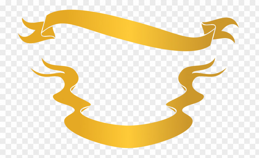 Curved Ribbon Vector Gold Decorative Arts Ornament Euclidean PNG