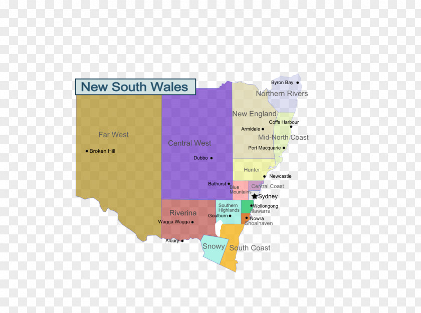 Far West Sydney Central Coast Map Riverina Region PNG