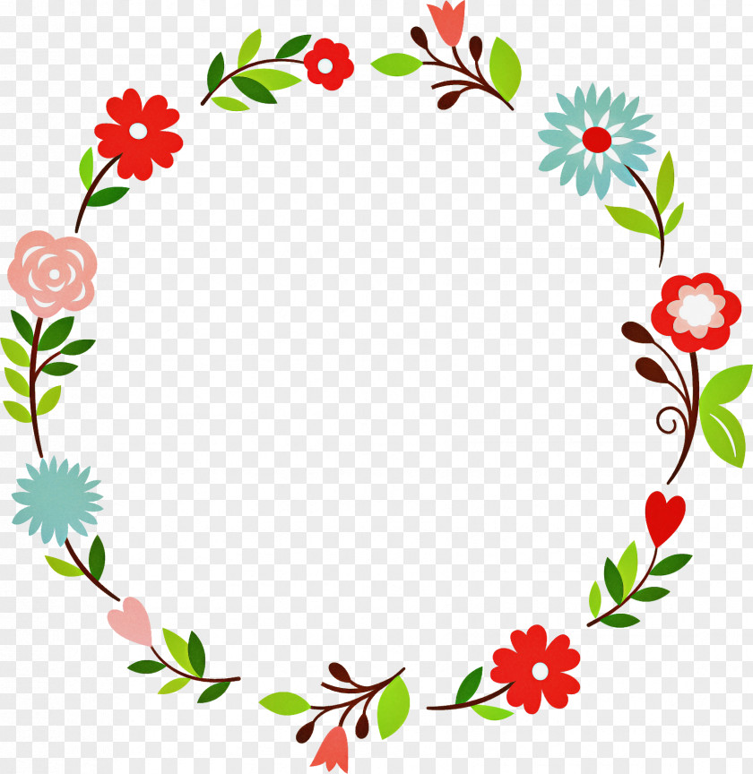 Flower Circle Frame Floral PNG