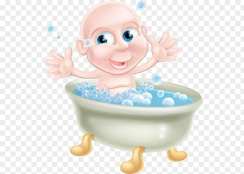 Baby In The Bathtub Bathing Drawing Animation Child Illustration PNG