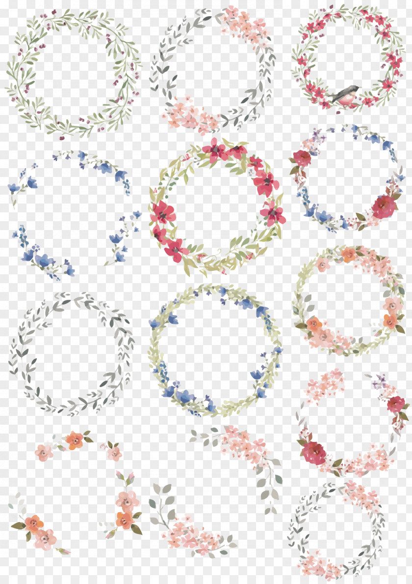 Vector Watercolor Wreaths Painting Wreath Drawing Illustration PNG