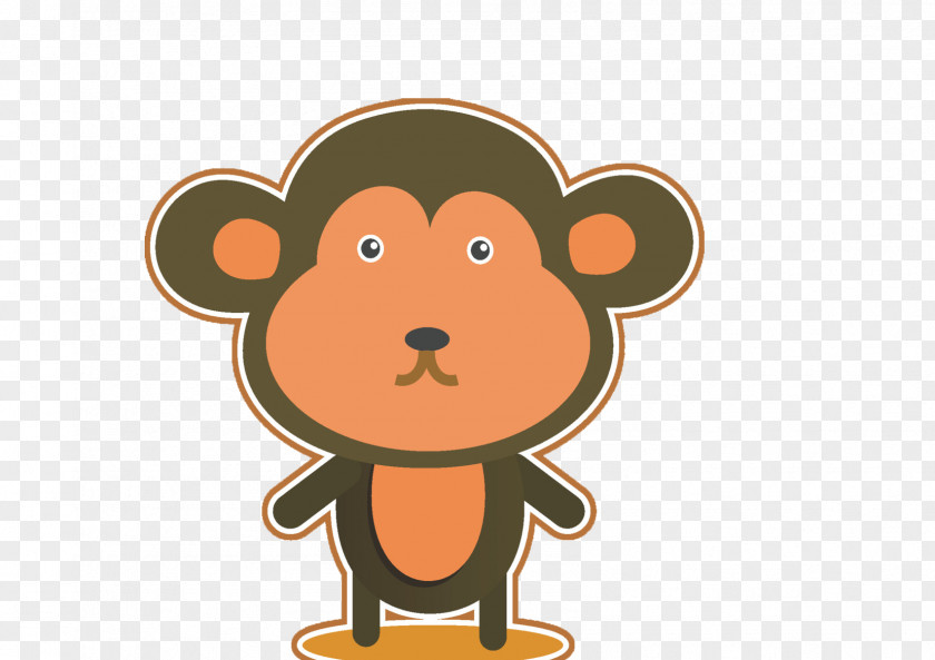 Cute Monkey Cartoon Clip Art PNG