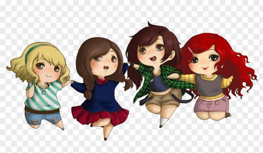 Howl At The Moon Day And Night Brown Hair Cartoon Doll PNG