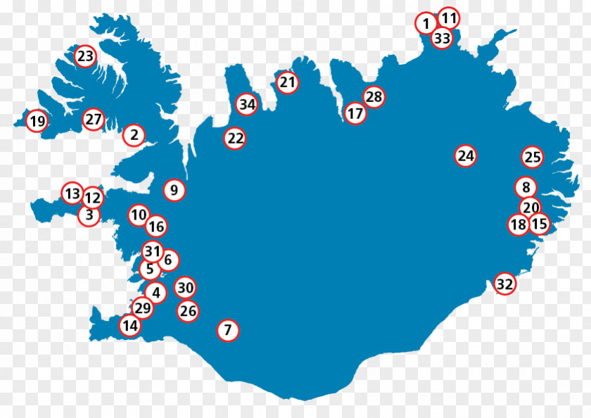Map Iceland Vector Mapa Polityczna PNG