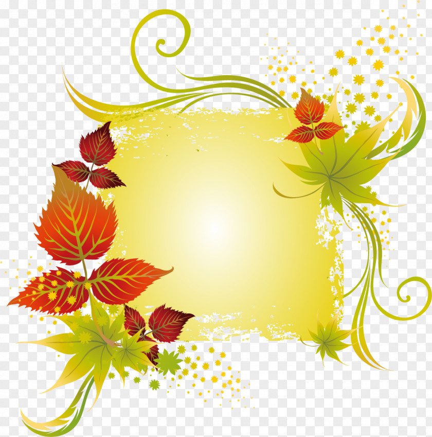 Pattern Leaf Frame Picture Download Text PNG