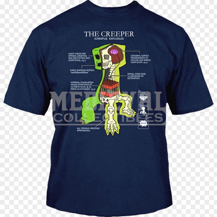 Creeper Anatomy T-shirt Minecraft Clothing Bodysuit PNG