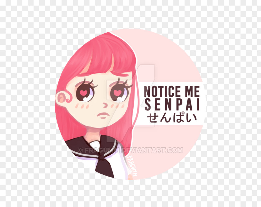 Notice Me Senpai Illustration Clothing Accessories Cartoon Pink M Fashion PNG