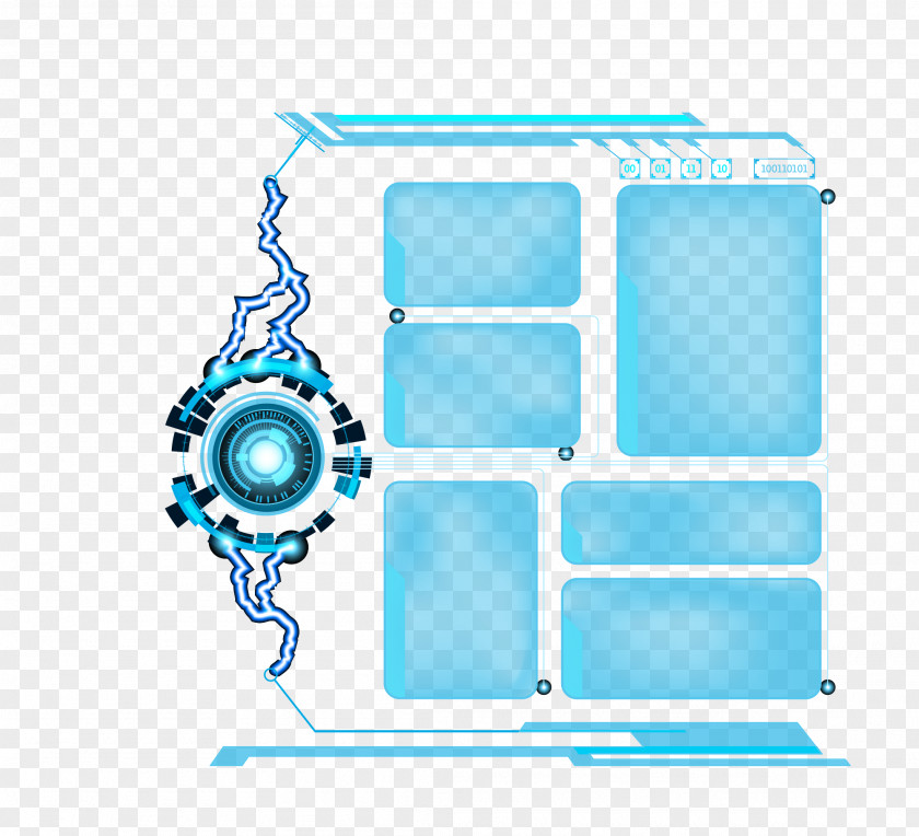 SCIENCE Border Vector Material Blue Aperture PNG