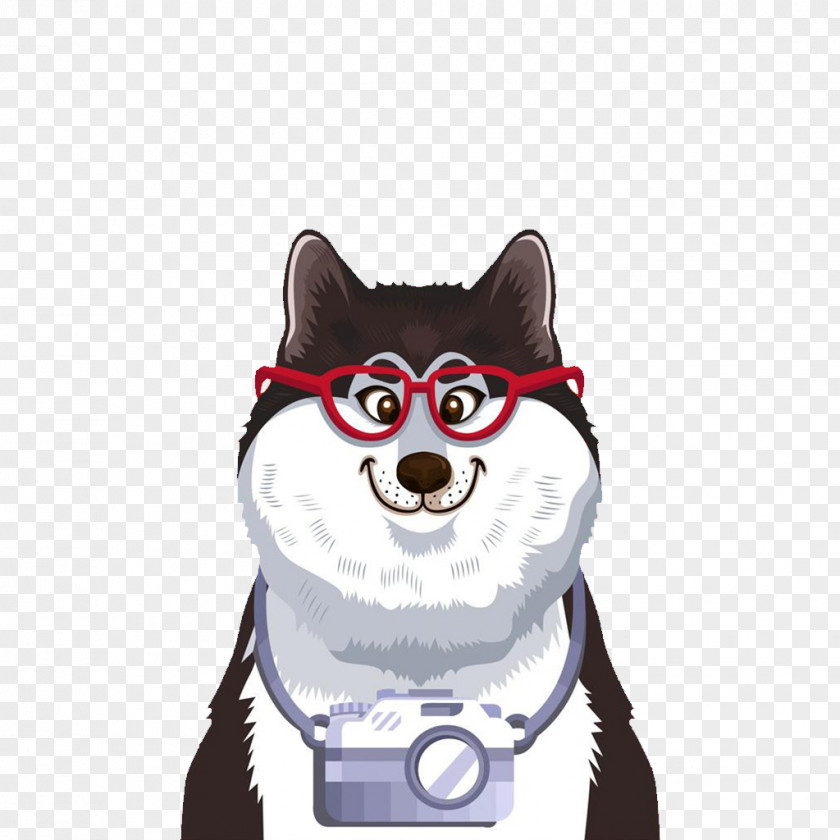 Wearing Glasses Of Husky Siberian Pet PNG