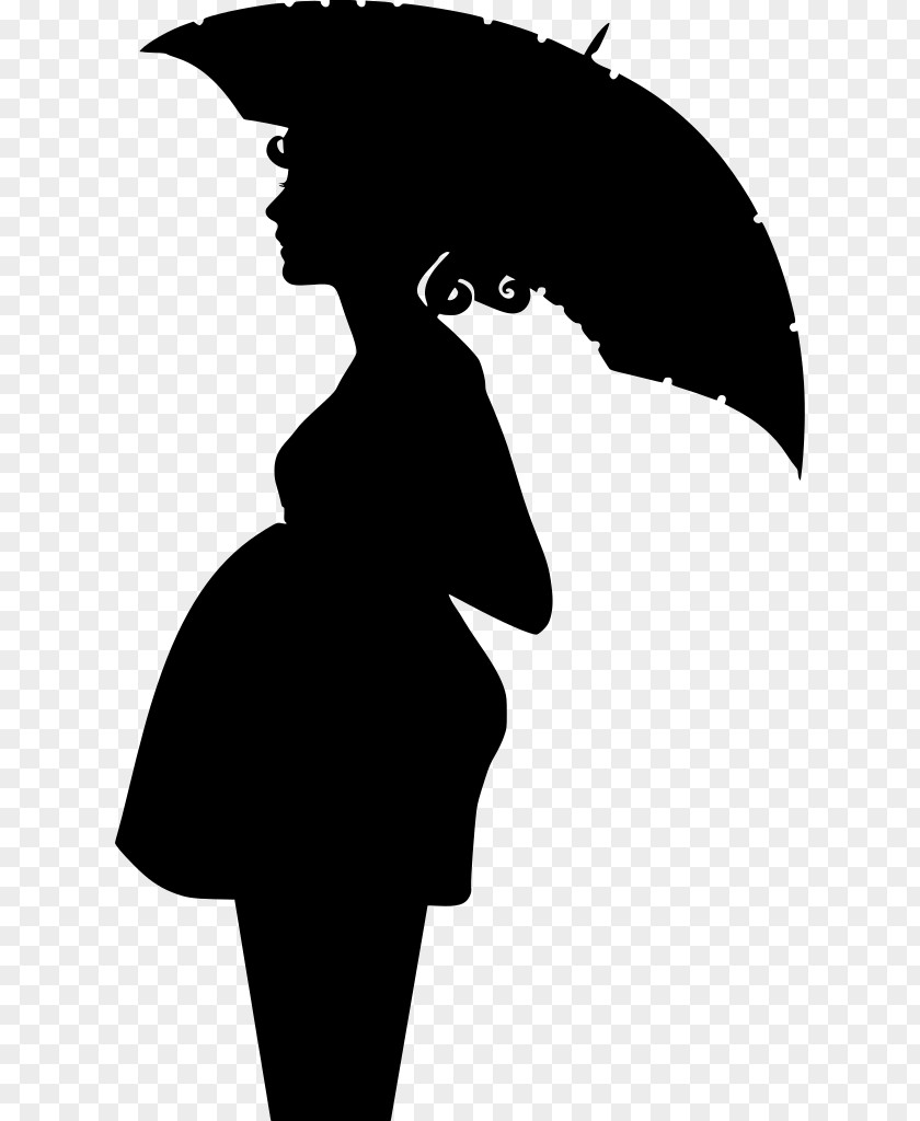 Blackandwhite Cartoon Pregnancy PNG