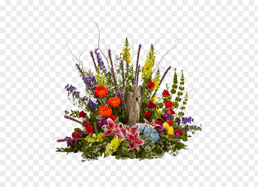 English Garden Floral Design Landscape Flowerpot Basket PNG