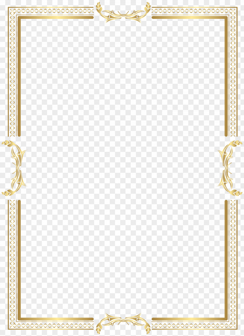 Gold Border Frame Transparent Clip Art Yellow Area Pattern PNG