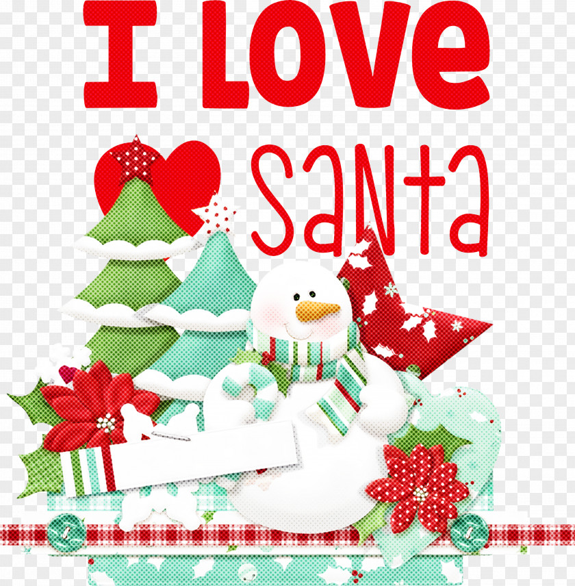 I Love Santa Christmas PNG