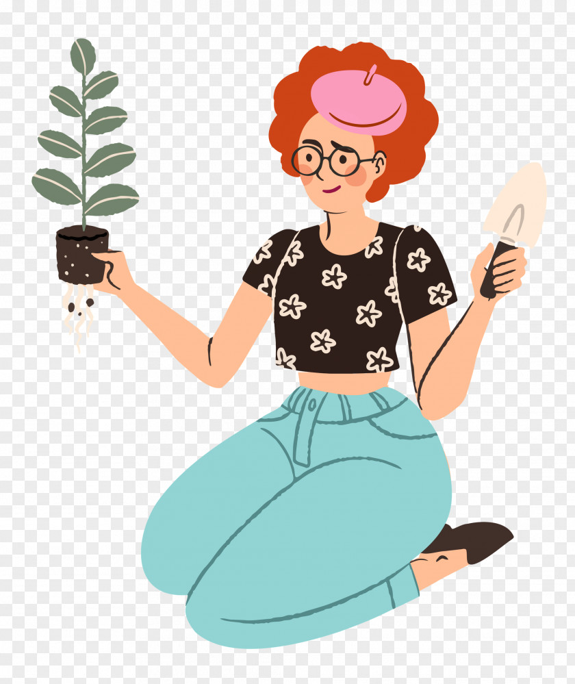 Planting Woman Garden PNG