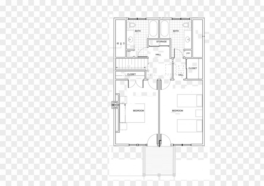 A Roommate On The Upper Floor Plan Furniture Line Angle PNG
