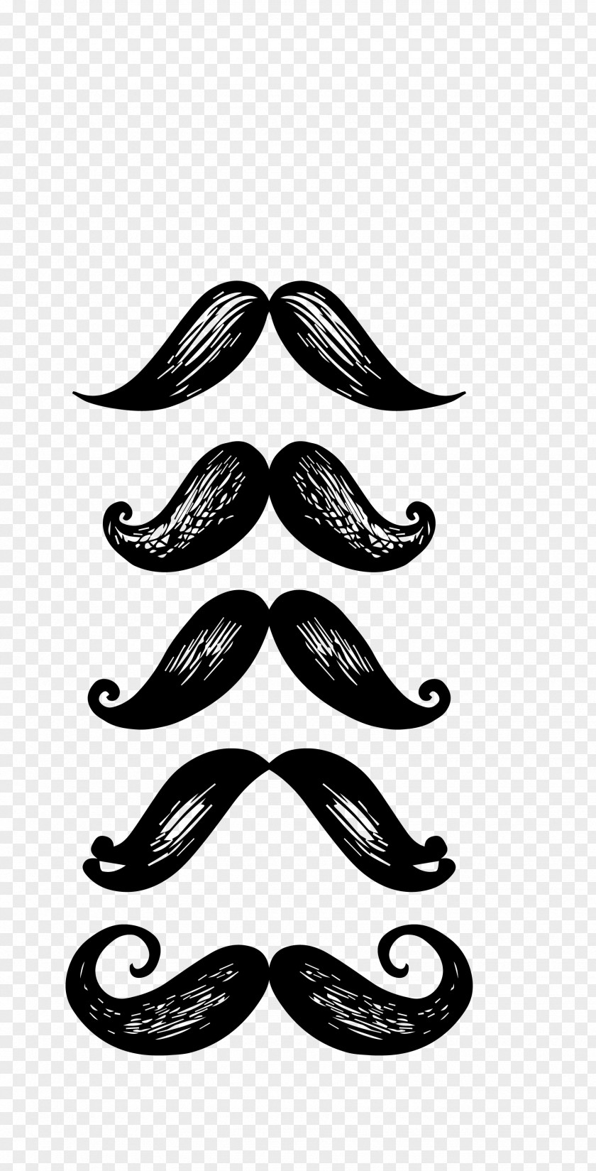 Vector Black Decoration Beard Moustache Download PNG