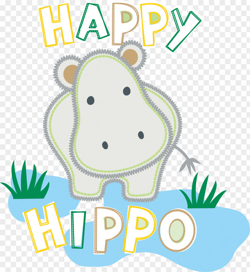 Vector Cute Hippo Poster Hippopotamus Illustration PNG