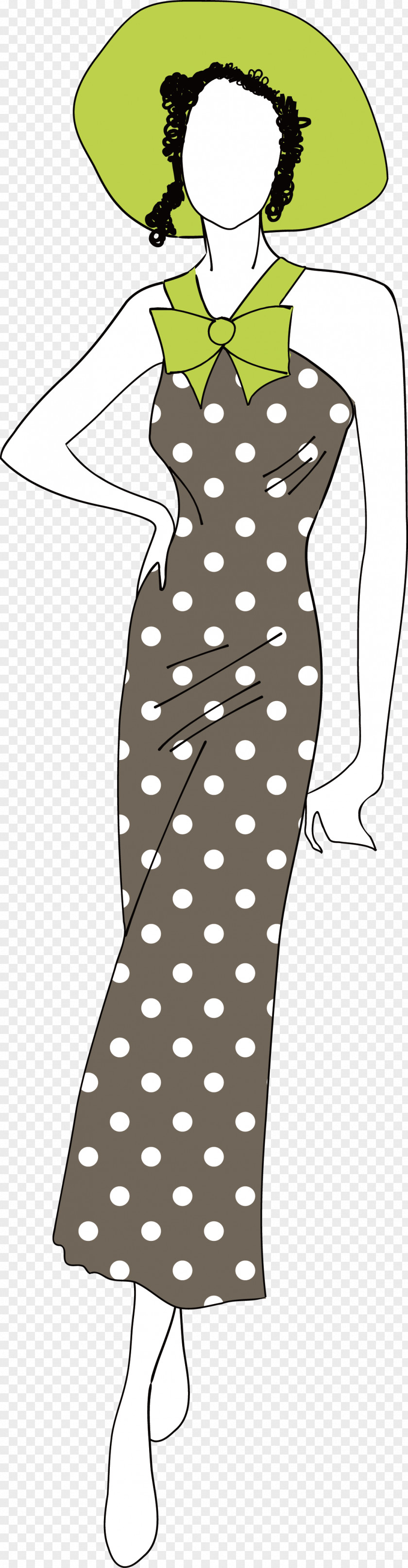 Cartoon Fashion Women Dress Clip Art PNG