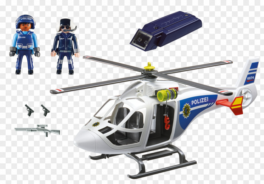 Helicopter Light Police Aviation Playmobil PNG