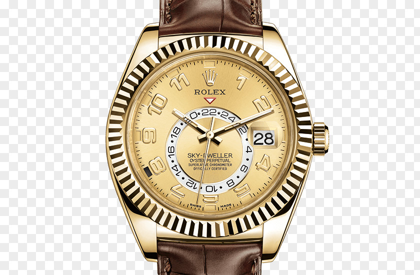 Rolex Sky-Dweller Watch Movement Colored Gold PNG