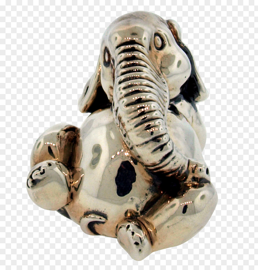 Baby Elephant Sitting Statue Figurine Miniature Silver Animal Infant PNG
