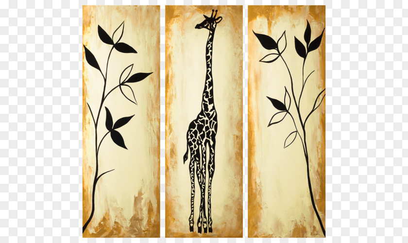 Giraffe Modern Art Painting Picture Frames PNG
