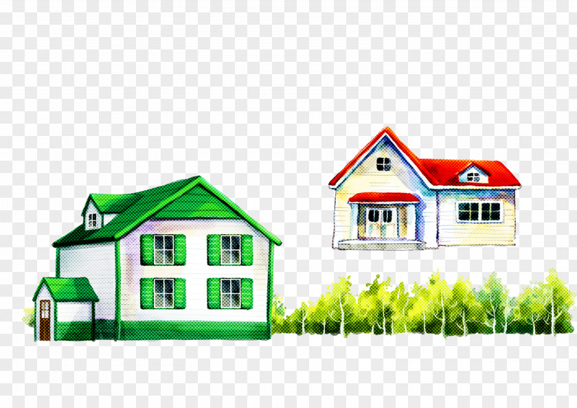 Home House Property Roof Green PNG