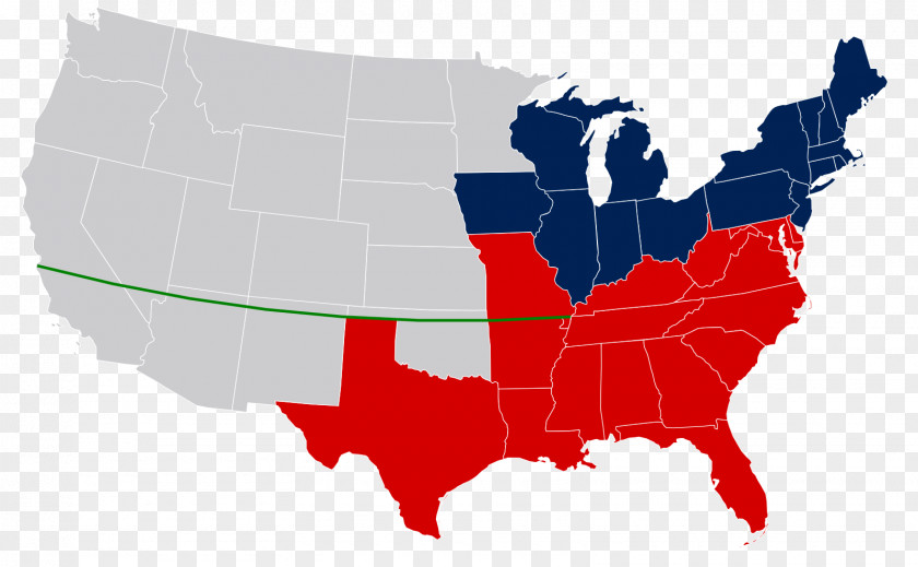 Map Missouri Compromise Parallel 36°30′ North American Civil War Mason–Dixon Line PNG