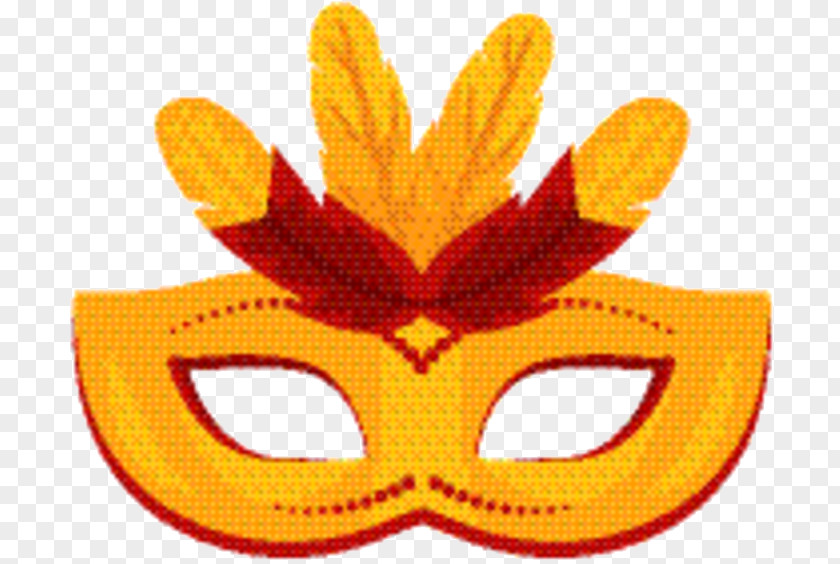 Masque Mardi Gras Orange Background PNG