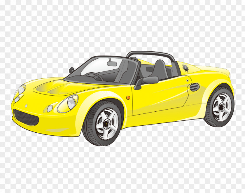 Cartoon Painted Yellow Hyundai Sports Car Motor Company PNG