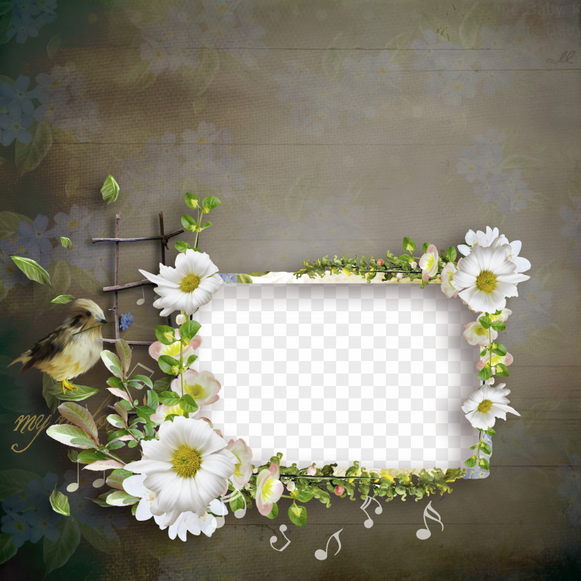 Creative Flower Frame Floral Design PNG