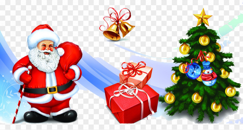 Santa Claus Gift Picture Material Christmas Decoration Tree Clip Art PNG